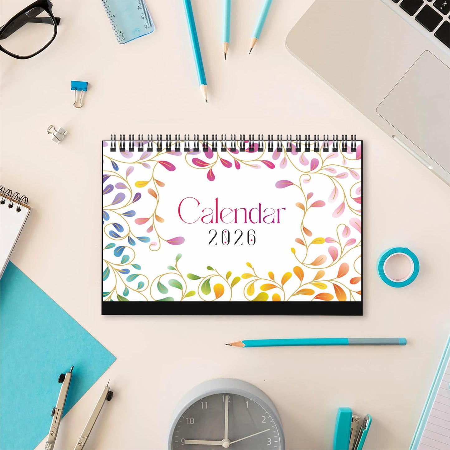 2026 Table Calendar | Desk Calendar for Office & Home | 12-Month Planner from January to December 2026 | Premium 300 GSM Paper | 5" x 8.25" Compact Desktop Calendar