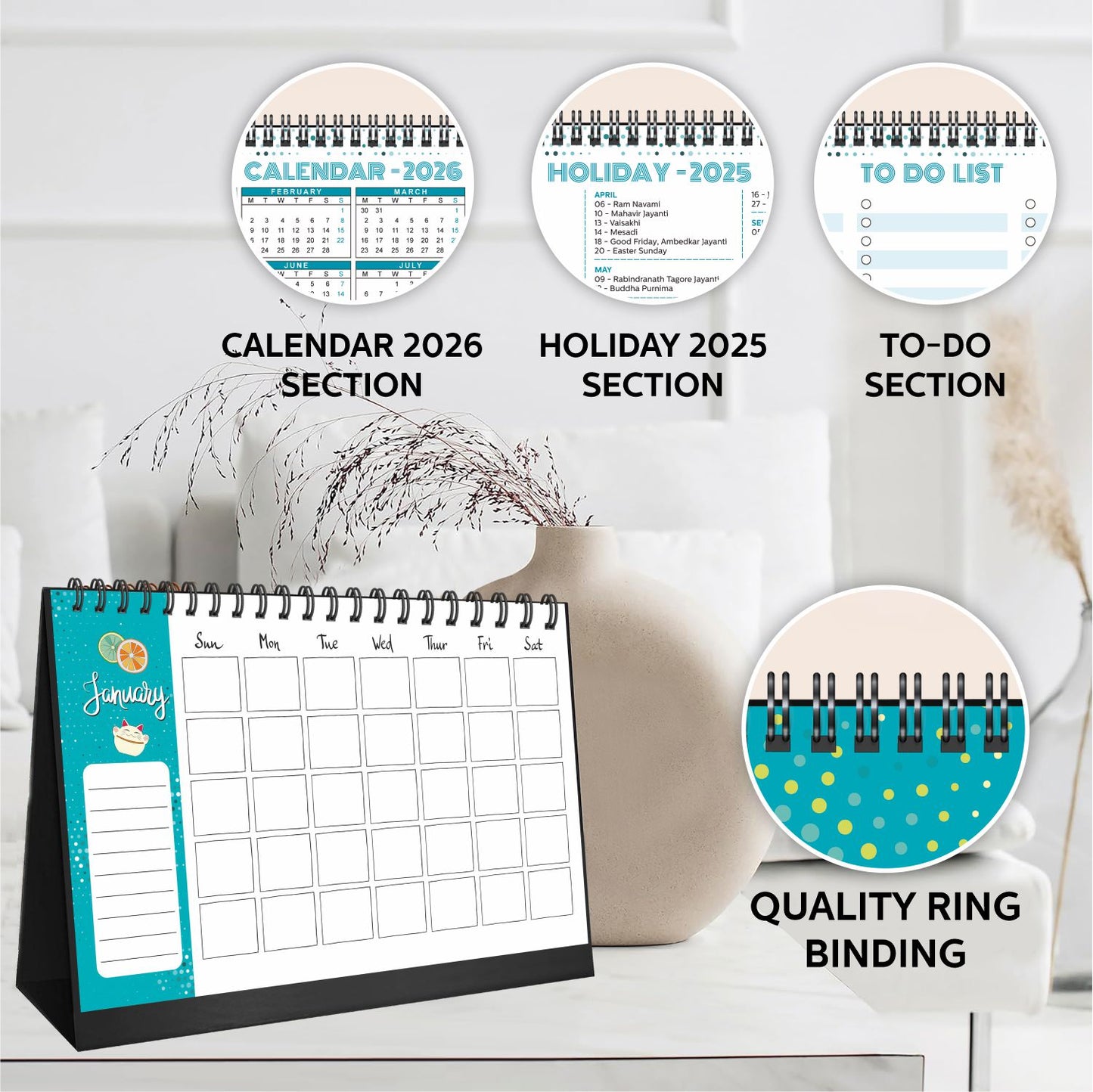 Desk Calendar 2025 Planner & Organizer