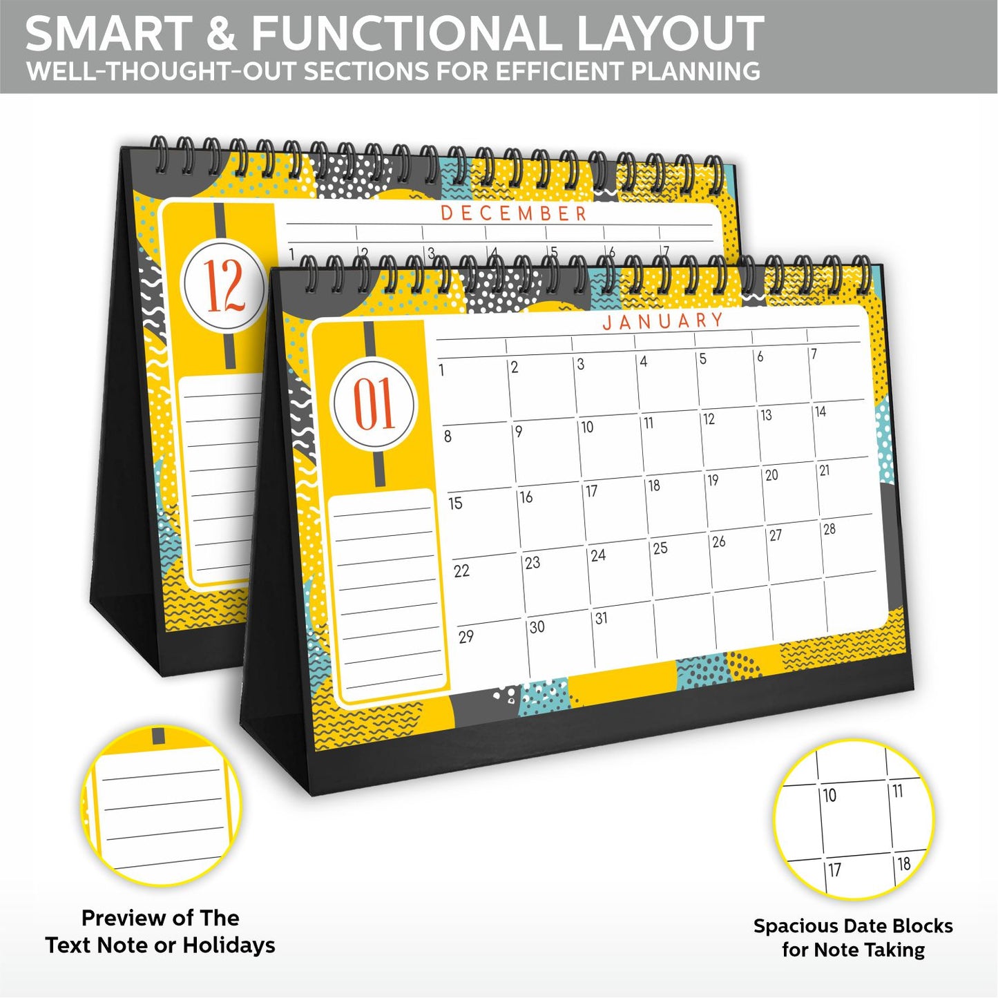Undated Desk Calendar 2025 Planner
