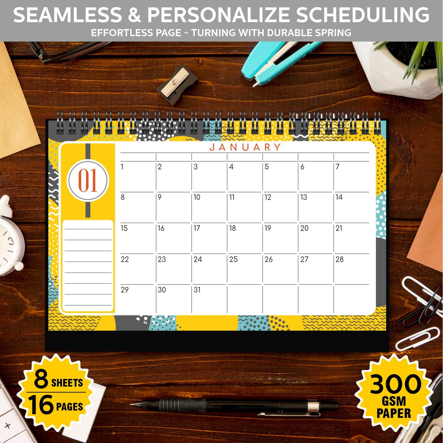 Undated Desk Calendar 2025 Planner