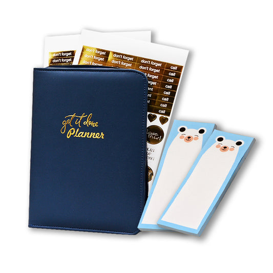 Executive Blue Corporate Undated business diary / Organizer Planner Set with To - Do - List