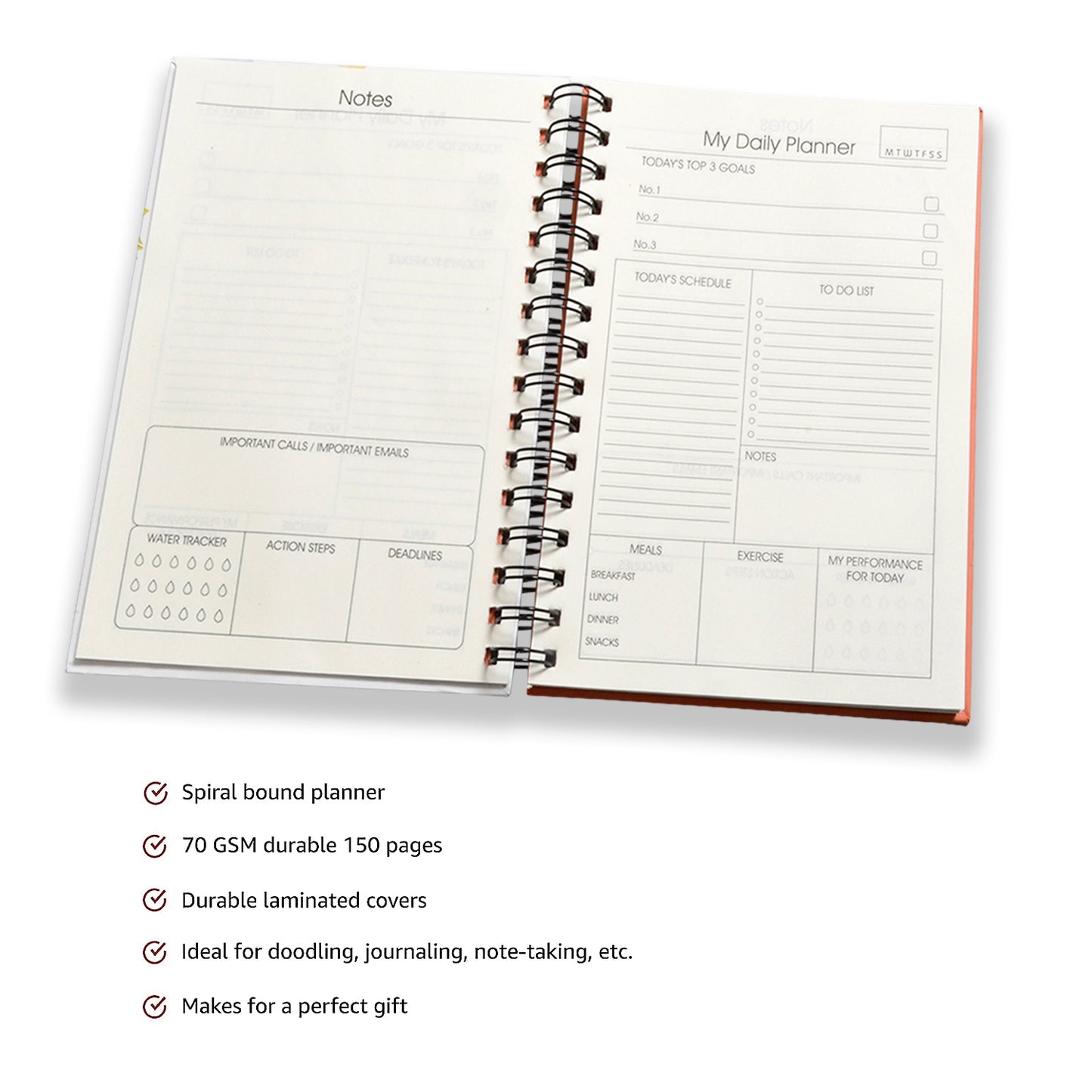 My Day To DO List A5 Planner for Work | Home | Office with 150 pages