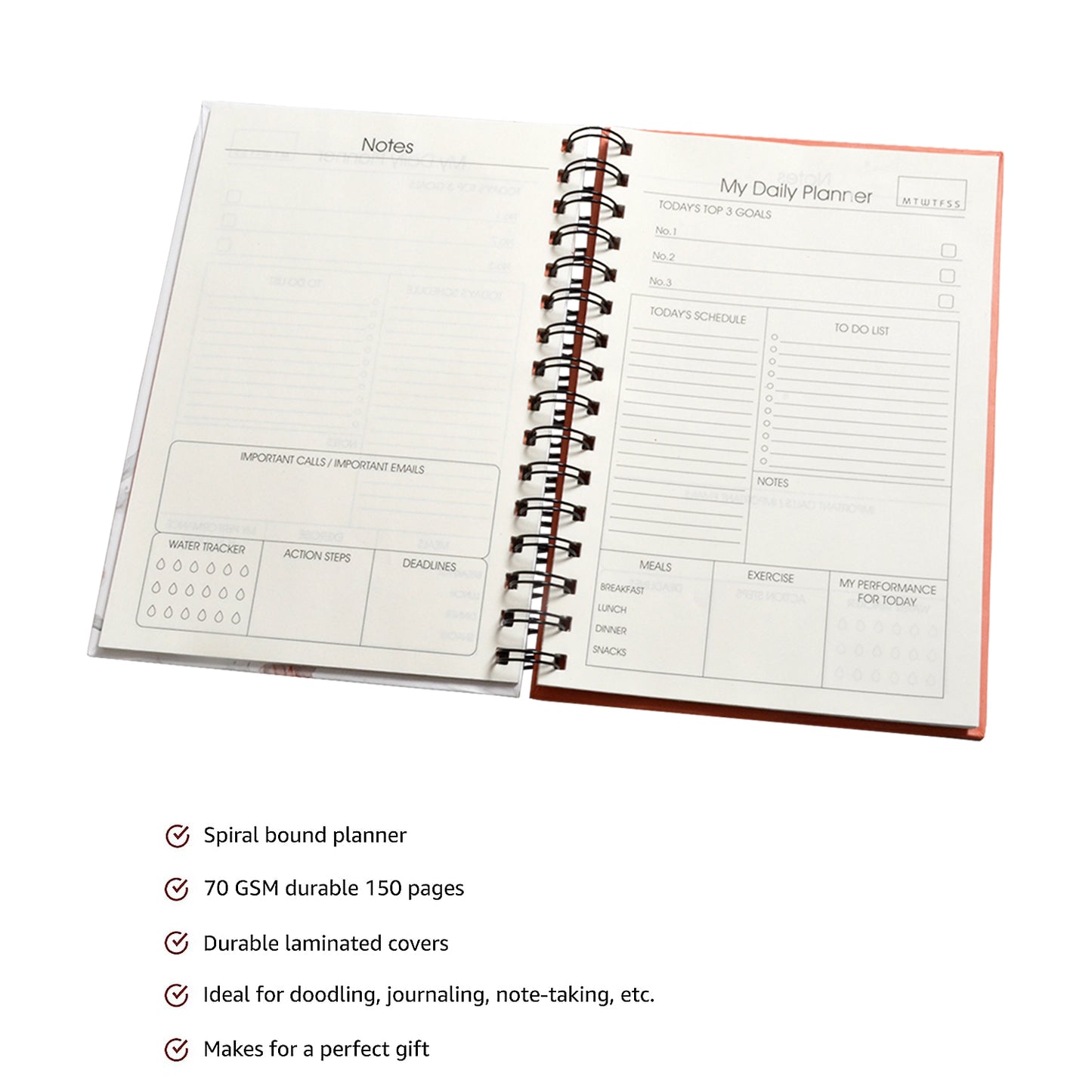 DAILY Goal Planner | Productivity Tracker | Schedule Journal A5 150 pages