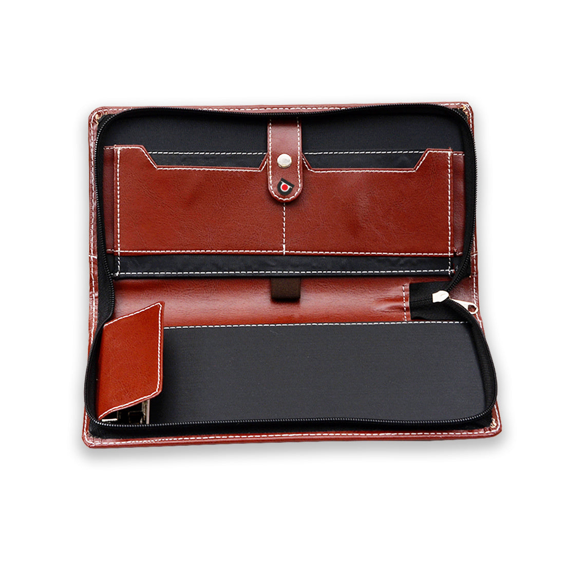 Brown All in ONE Expendable Leatherette Cheque Book Holder - Document Holder  .