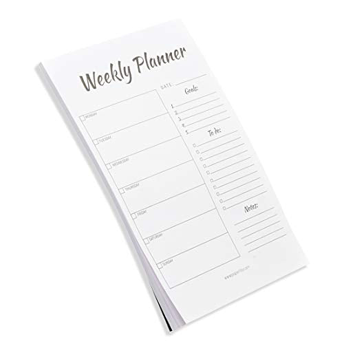 Weekly Goal Planner to do List Pad School Family Life Work Personal Notes Notepad 50 Easy Tear Off Sheets Each Set of 2 Writing Pads.