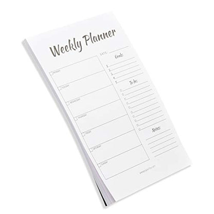 Weekly Goal Planner to do List Pad School Family Life Work Personal Notes Notepad 50 Easy Tear Off Sheets Each Set of 2 Writing Pads.