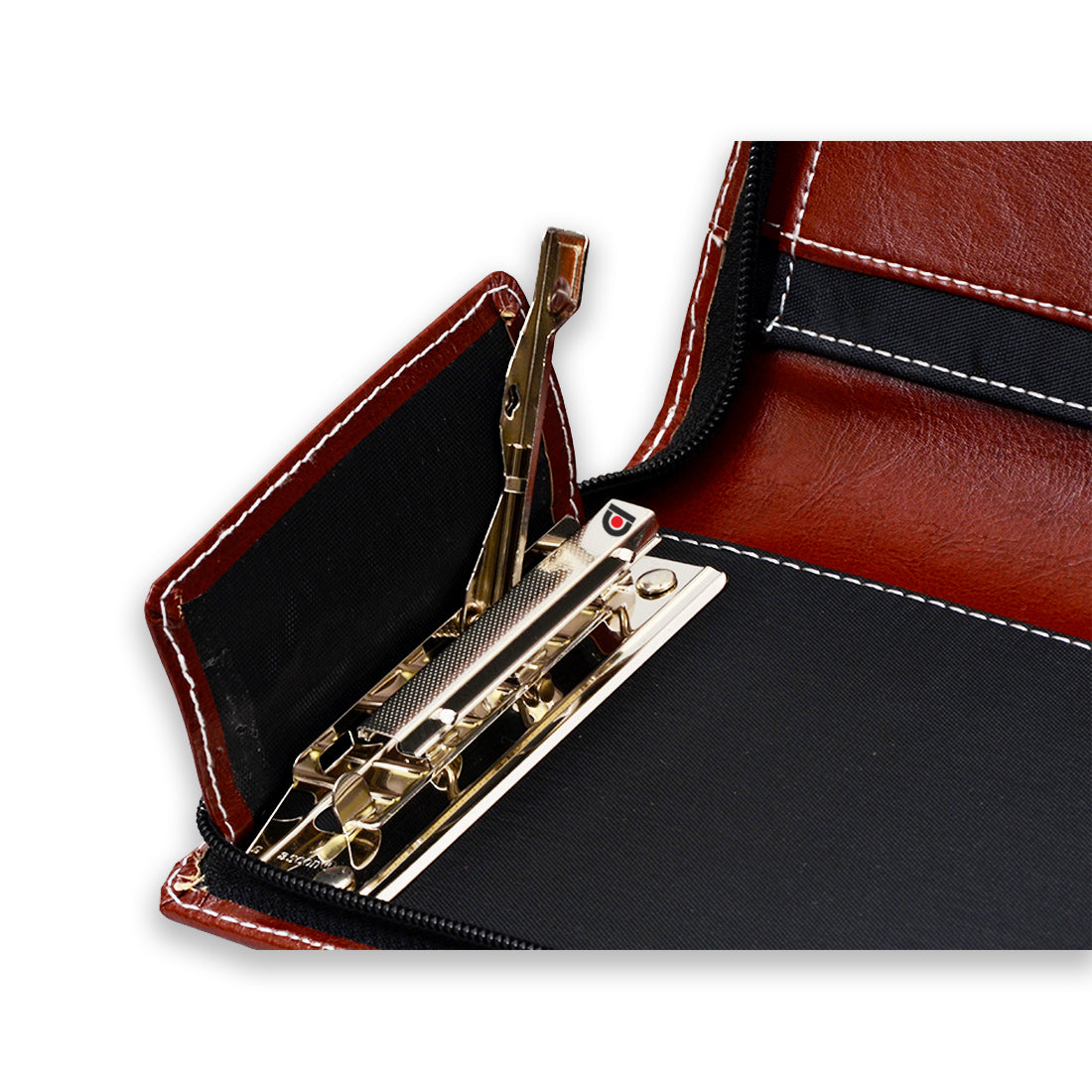 Brown All in ONE Expendable Leatherette Cheque Book Holder - Document Holder  .