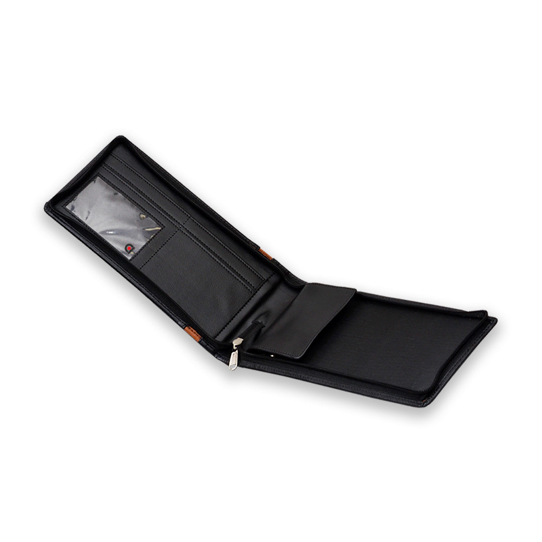 Black with Brown stripe All in ONE Expendable Faux Leather Cheque Book Holder - Document Holder