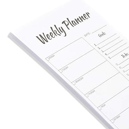 Weekly Goal Planner to do List Pad School Family Life Work Personal Notes Notepad 50 Easy Tear Off Sheets Each Set of 2 Writing Pads.