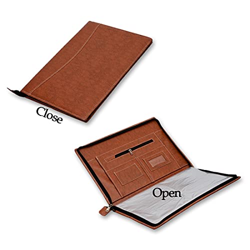 Brown Leatherette Material Professional File Folder for Certificates and Documents with 20 Leafs (Approx.)