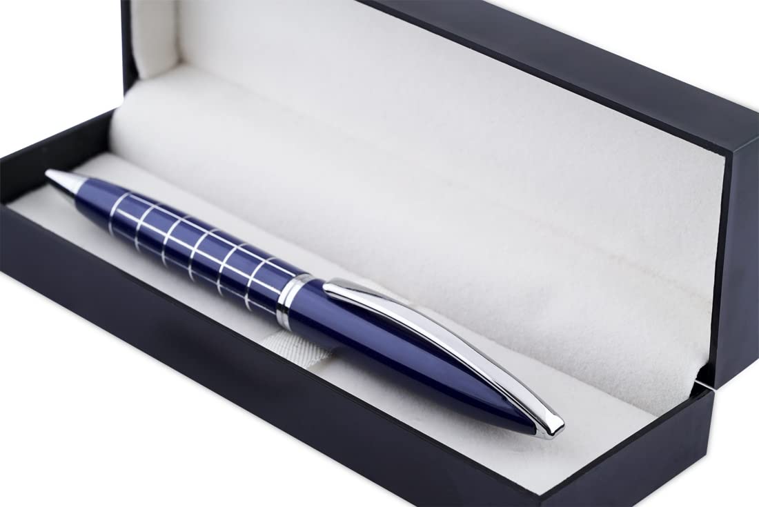 Premium Ballpoint Pen with Case for Office, Home and Gifting (Blue Body, Blue Ink)