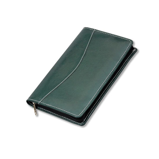 All in ONE Green Expendable Leatherette Cheque Book Holder - Document Holder for men and women