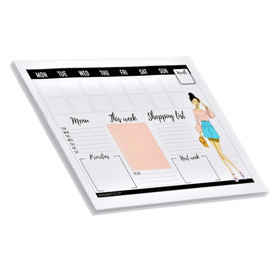 Weekly Planner with 50 UNDATED Tear Off Sheets, Fashion Statement Calendar, Gratitude, Monday-Sunday, Notes, to DO List for Stylish Girls and Boys- Stay Organized