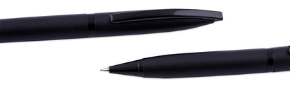 Classy Ballpoint Pen with Case for Office, Home and Gifting (Black Body, Blue Ink, Set of 2)