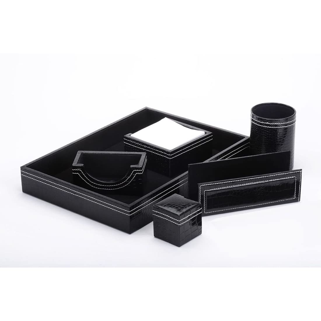 Faux Leather Office Stationery Storage