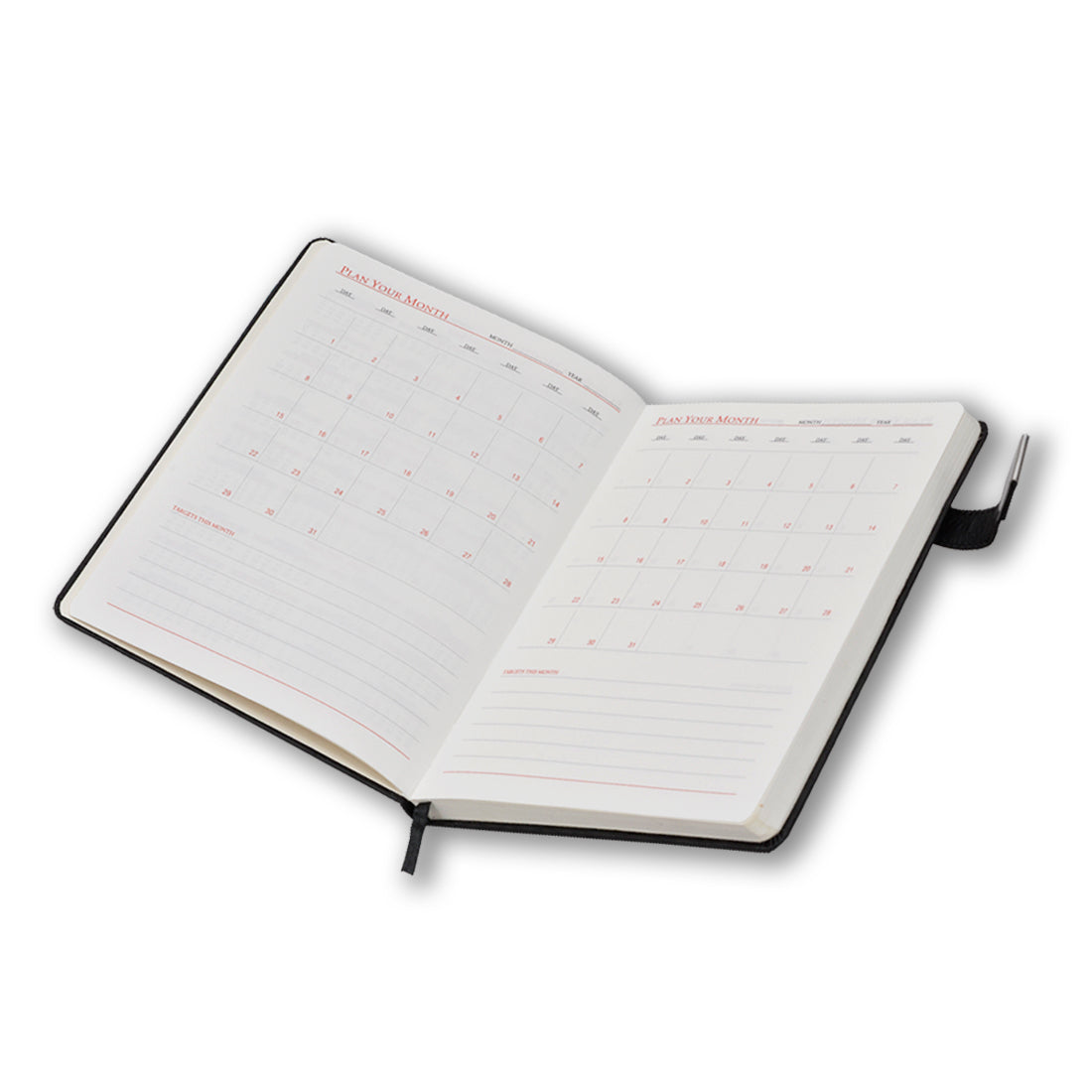 Black Diary Weekly Planner Note Book Year Journal Unique Corporate Gift for Man and Woman