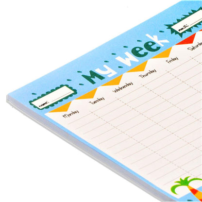 WILD & CUTE UNDATED WEEKLY PLANNER PAD, MONTHLY TO DO LIST NOTEPAD, PERSONAL GOAL ACTIVITY, SCHOOL WORK, 50 TEAR OFF PAGES