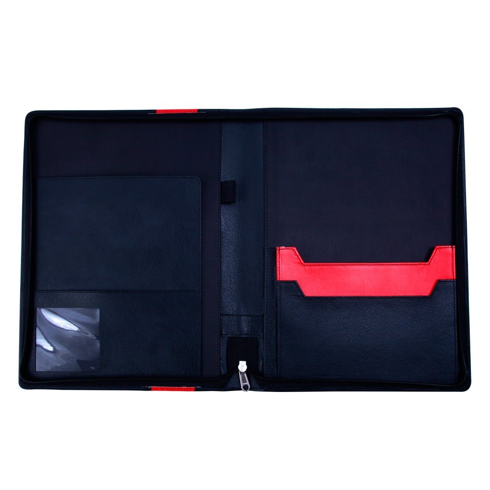 Black And Red Leatherite Conference Folder / Document Planner Folder