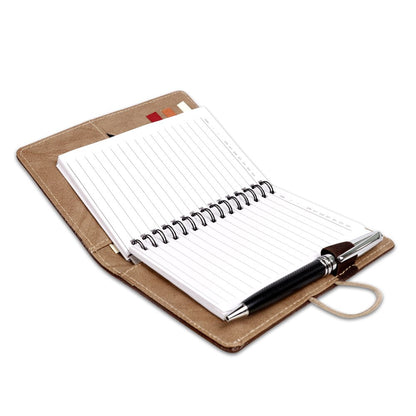 Brown executive notebook pocket undated diary/planner with Elastic Lock.