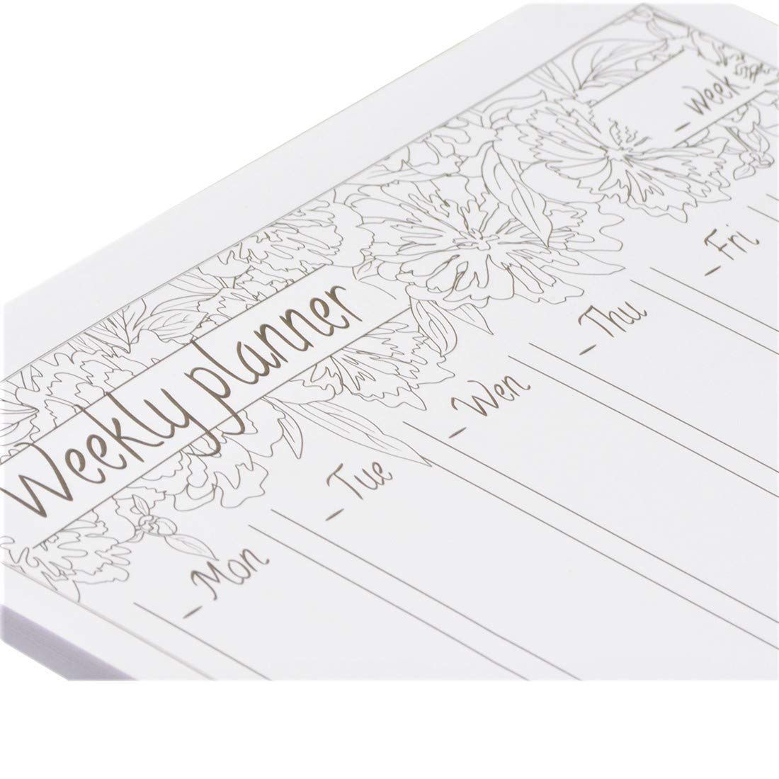DOODLING UNDATED Desk PAD| Calendar for Writing| Paper| Tear-Off Sheets for Dates & Notes| Daily Planner & Weekly Overview