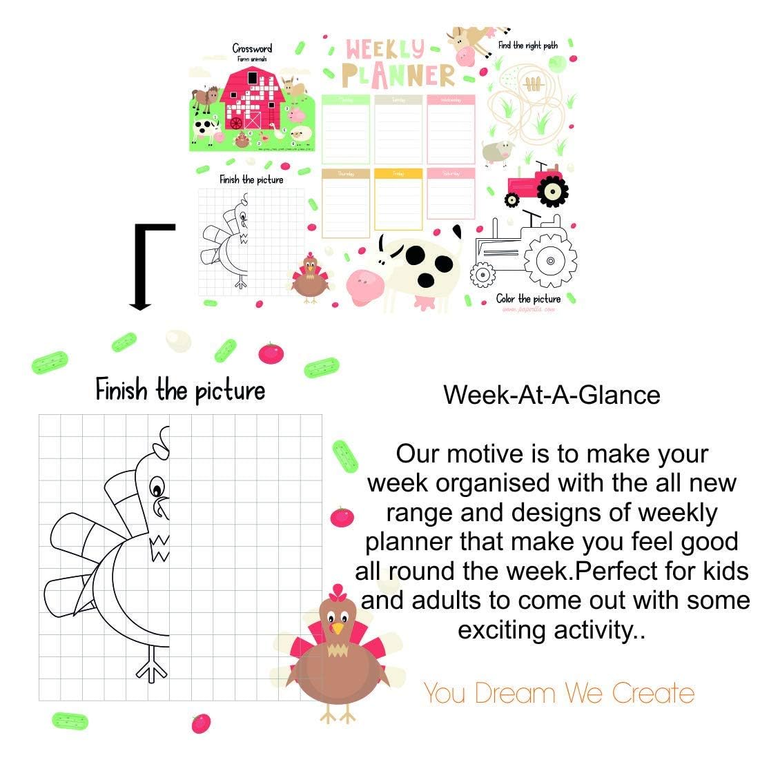 Weekly Planner Writing Pad/Little Explorer Space Fun Activity Notepad for Daily, Weekly to Do List