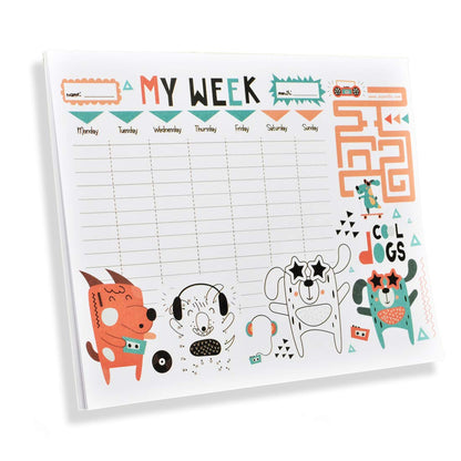 Writing Pad Activity Planner/Designer My Week Dog Lovers Notepad with Activity and to Do List for Home Office Work