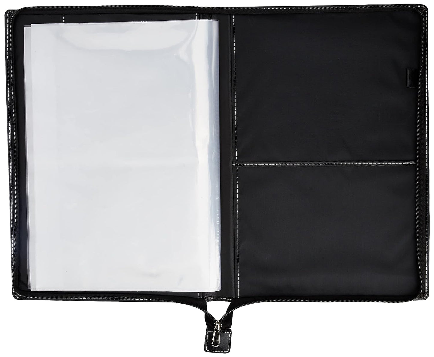 Black Faux Leather file and folder for certificate and document for student portfolio with Zip Expending