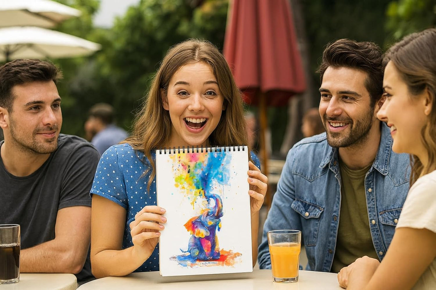 Sketch Book 20cm x 29cm, 1-Pack, 25 Sheets Spiral Bound Art Sketchbook,160gsm Artist Drawing Book Paper Painting Drawing Writing Sketching Pad for Kids Adult Teens Girls Boys