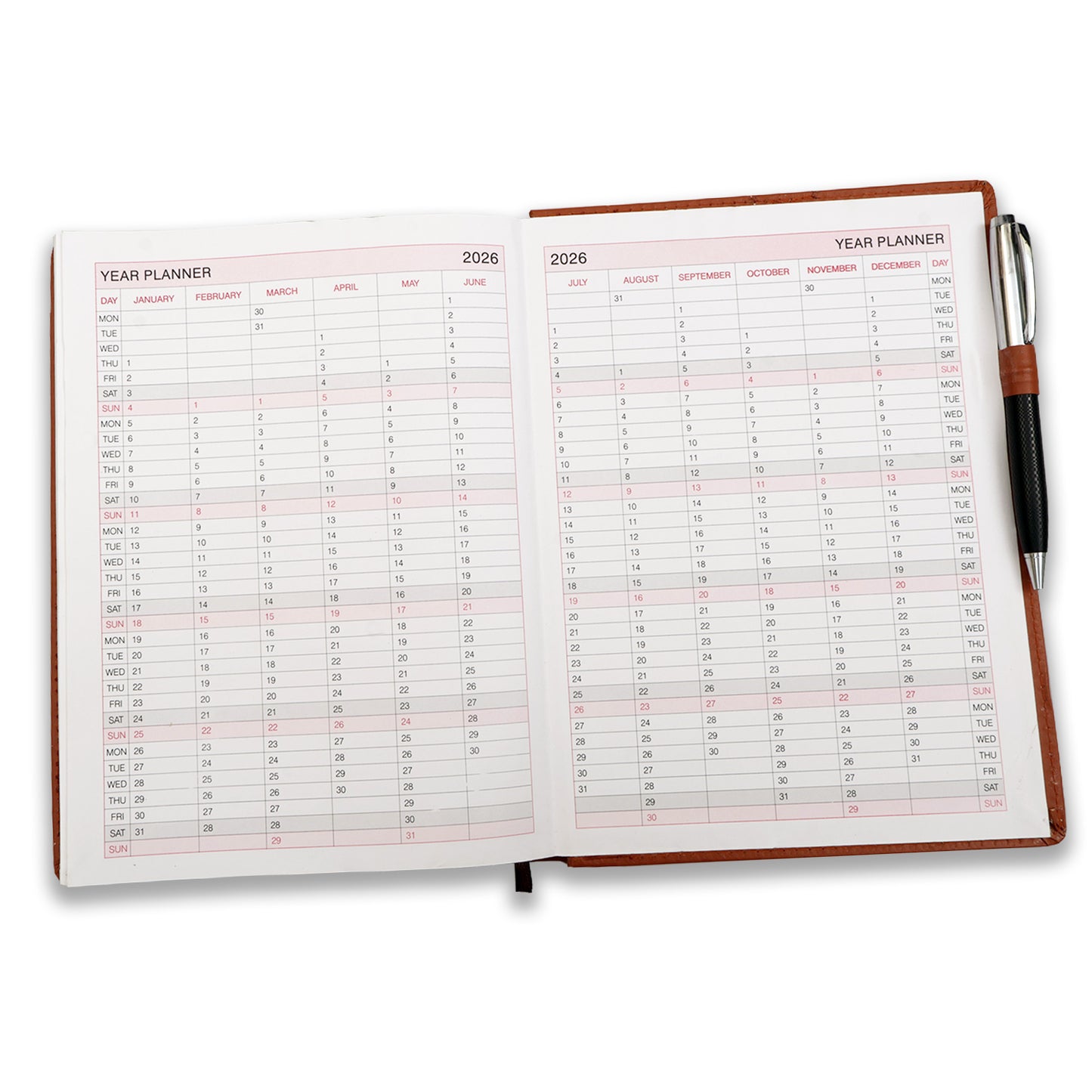 Brown 2026 Dated Appointment Book & Planner Journal Diary