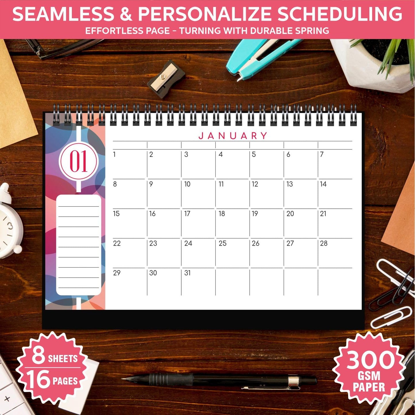 Desk Undated Calendar 2025