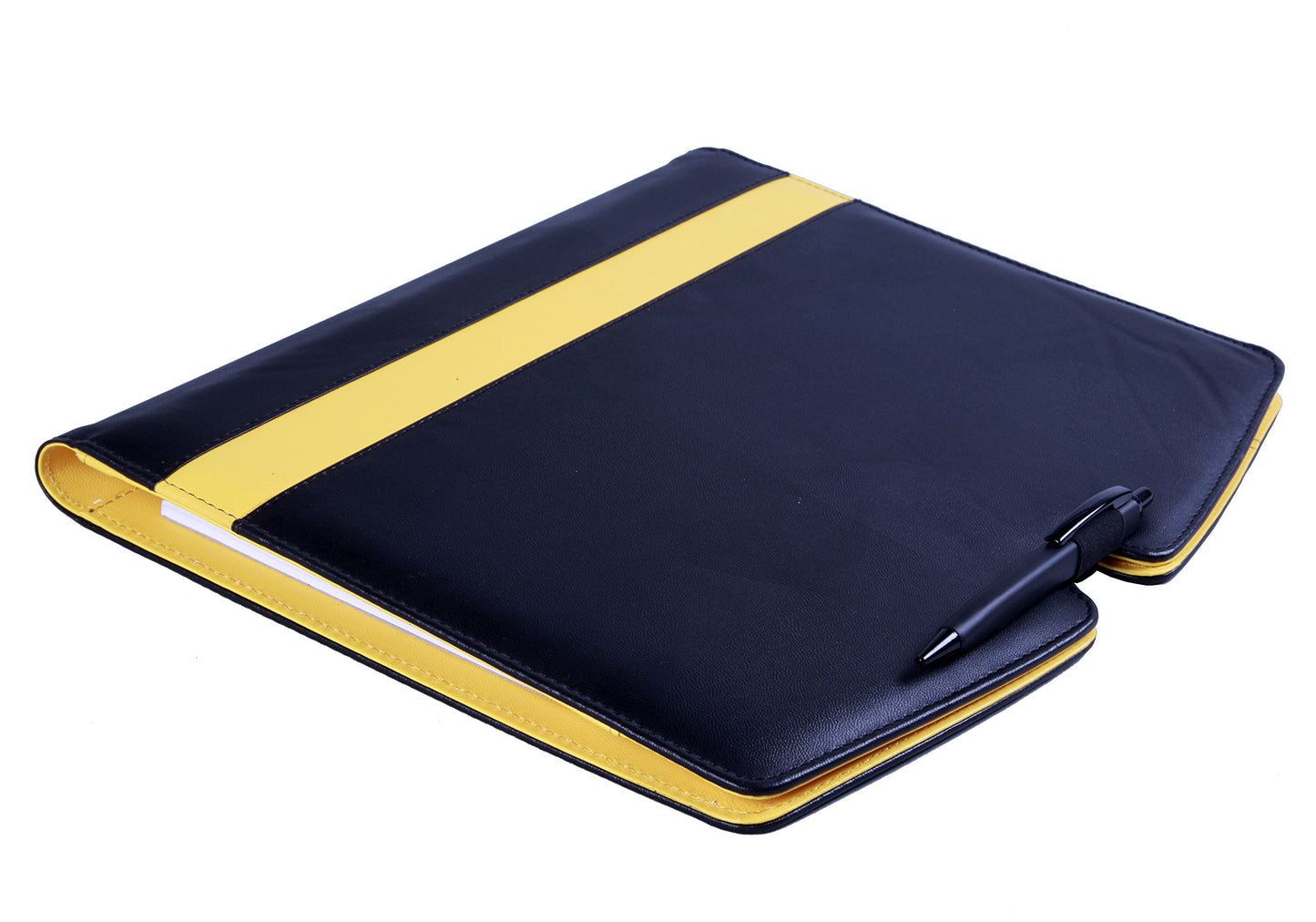 Black With Yellow Stripe DOCUMENT HOLDER FILE FOLDER A4 FOR OFFICE Going Men & Women