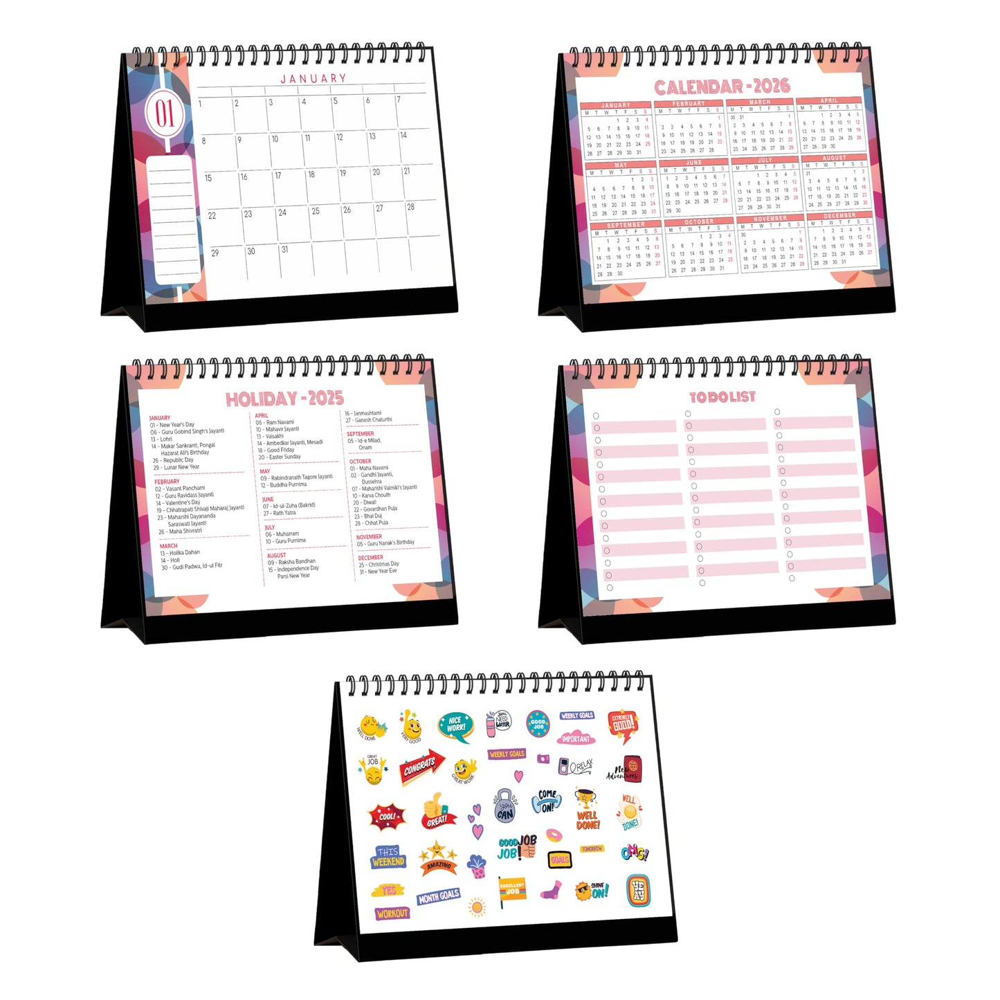 Desk Undated Calendar 2025