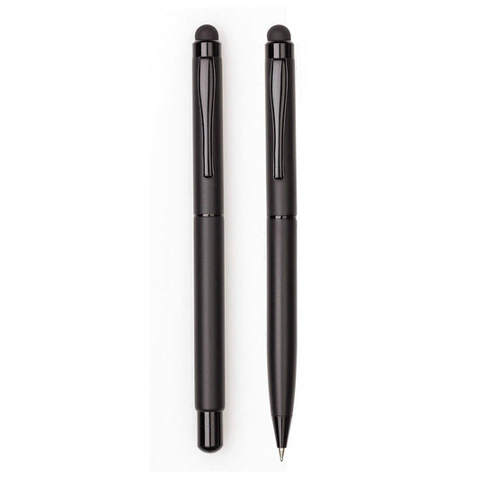 Paperlla Black Stylus Roller and Ball Point Pen Set  of 2