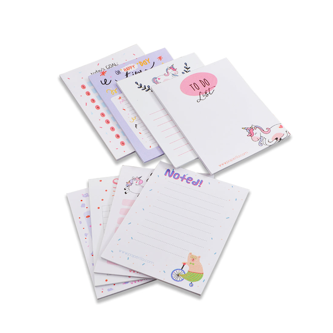 Memo Notepads | Daily Writing Pads Trendy & Stylish Doodling Pads | Easy Tear Off Pads | Pocket Notepads for Kids | Adults | Family Set of 8