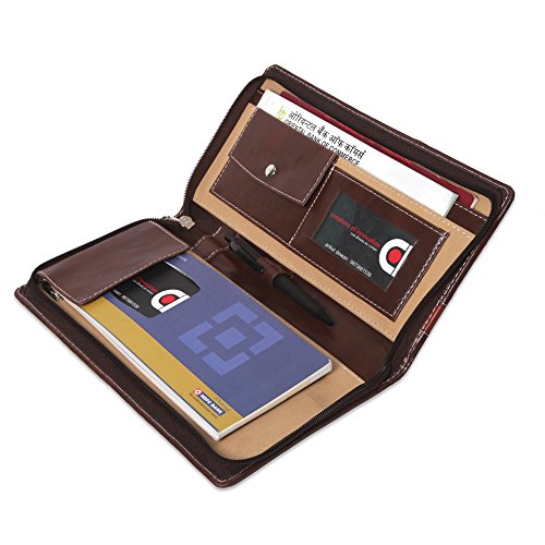 Leatherite Cheque Book Holder Document Folder Brown for Men & Women