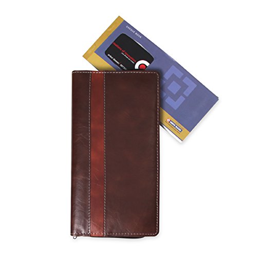 Leatherite Cheque Book Holder Document Folder Brown for Men & Women