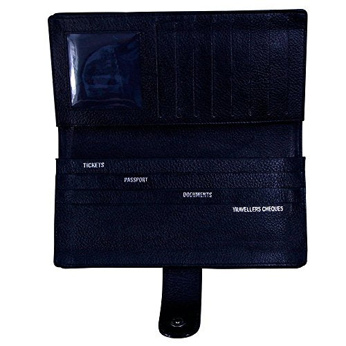 Multiple Passport Cover Holder/Exclusive Faux Leather Black Travel Wallet Card Document Holder Gift for Mom and Dad