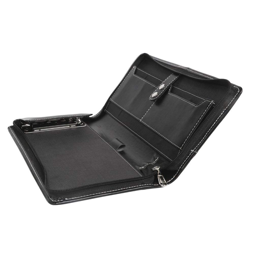 Ink Black Leatherette Expandable Cheque Book Holder/Document Holder