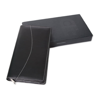 Ink Black Leatherette Expandable Cheque Book Holder/Document Holder