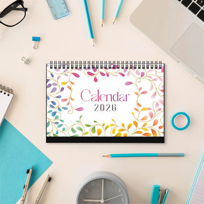 2026 Table Calendar | Desk Calendar for Office & Home | 12-Month Planner from January to December 2026 | Premium 300 GSM Paper | 5" x 8.25" Compact Desktop Calendar