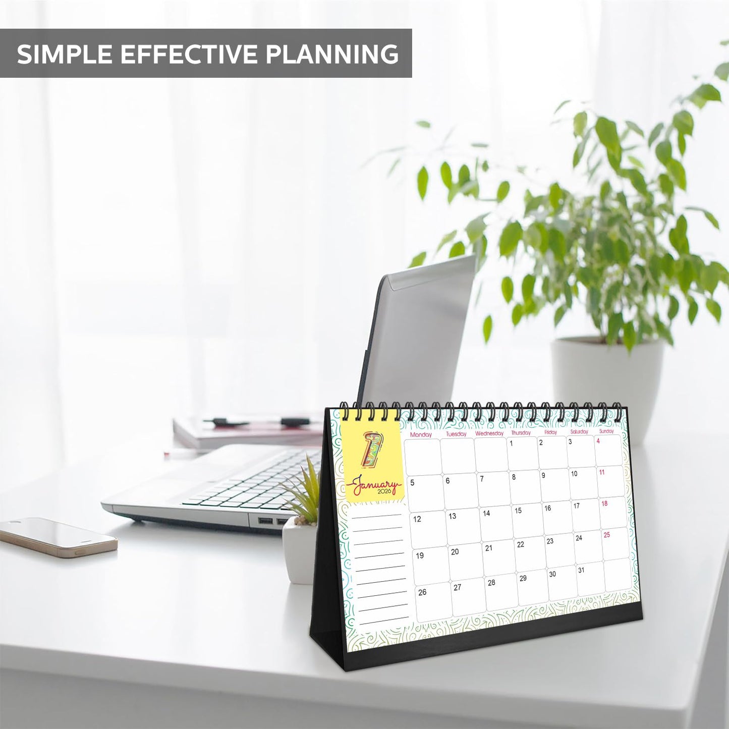 Desk Dated Calendar 2026 | A5 Size | Planner & Organizer | Home & Office Use