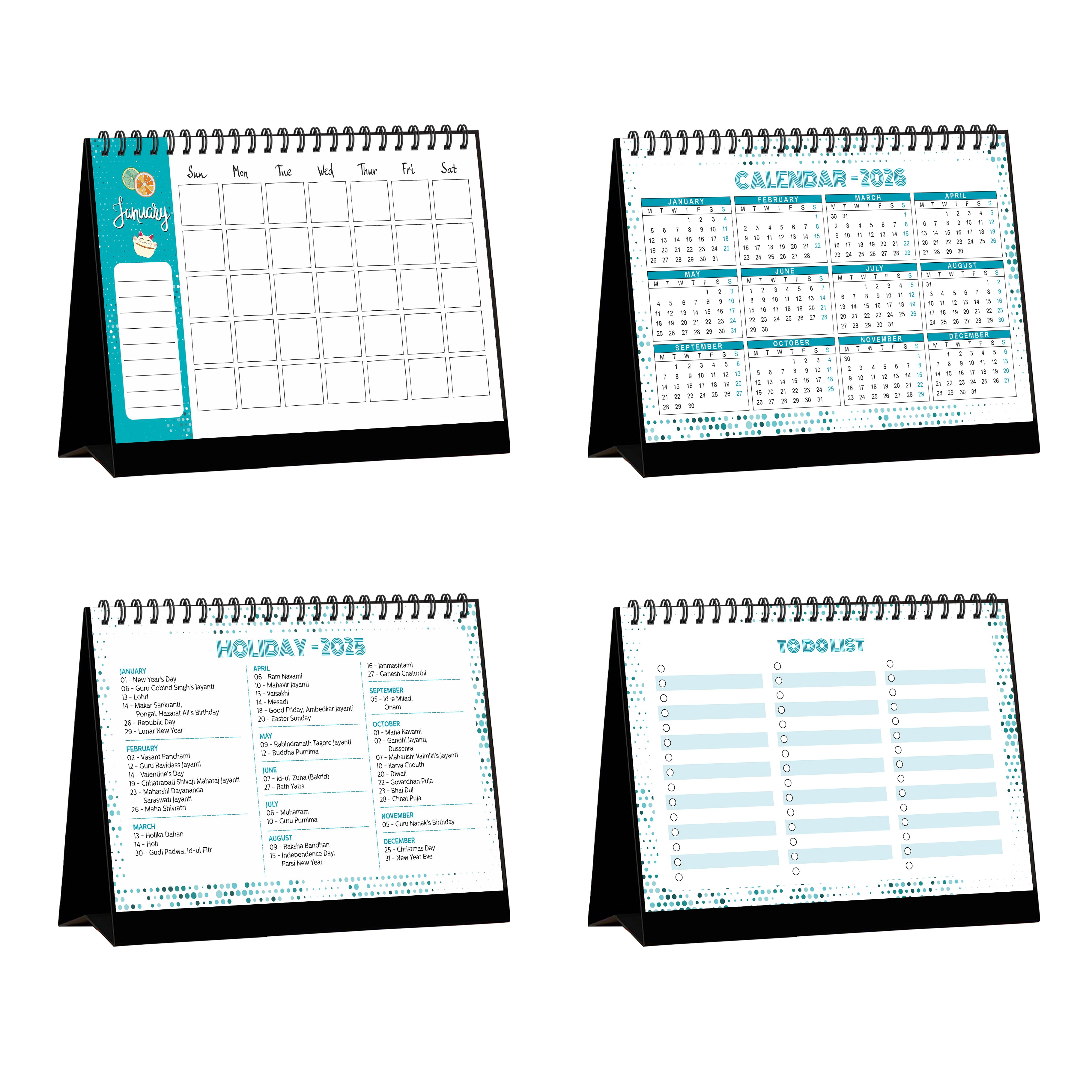 Desk Calendar 2025 Planner & Organizer