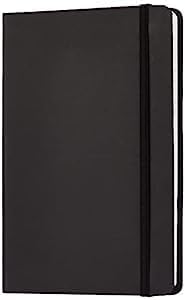 Classic Notebook, 240 Pages, Hardcover, Line Ruled Pages, Black, 5.5 x 8.25-Inch