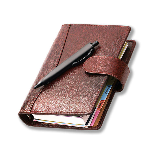 Brown Leather Corporate Diary Organizer 2025 Journal for Girls And Boys with Pen