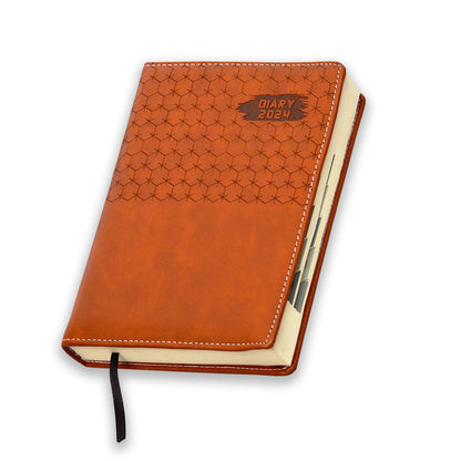 2024 Dated Diary Brown Teachers Planner New Year Gift with pen