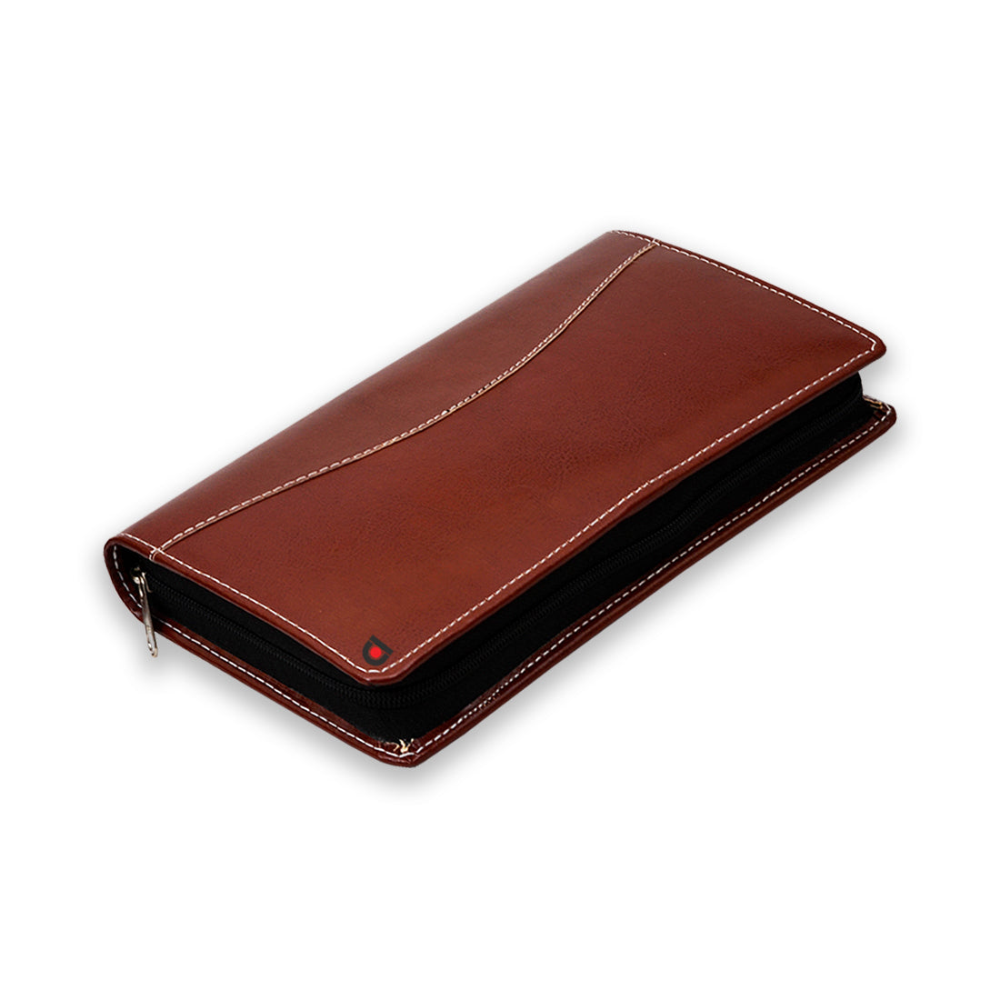 Brown All in ONE Expendable Leatherette Cheque Book Holder - Document Holder  .