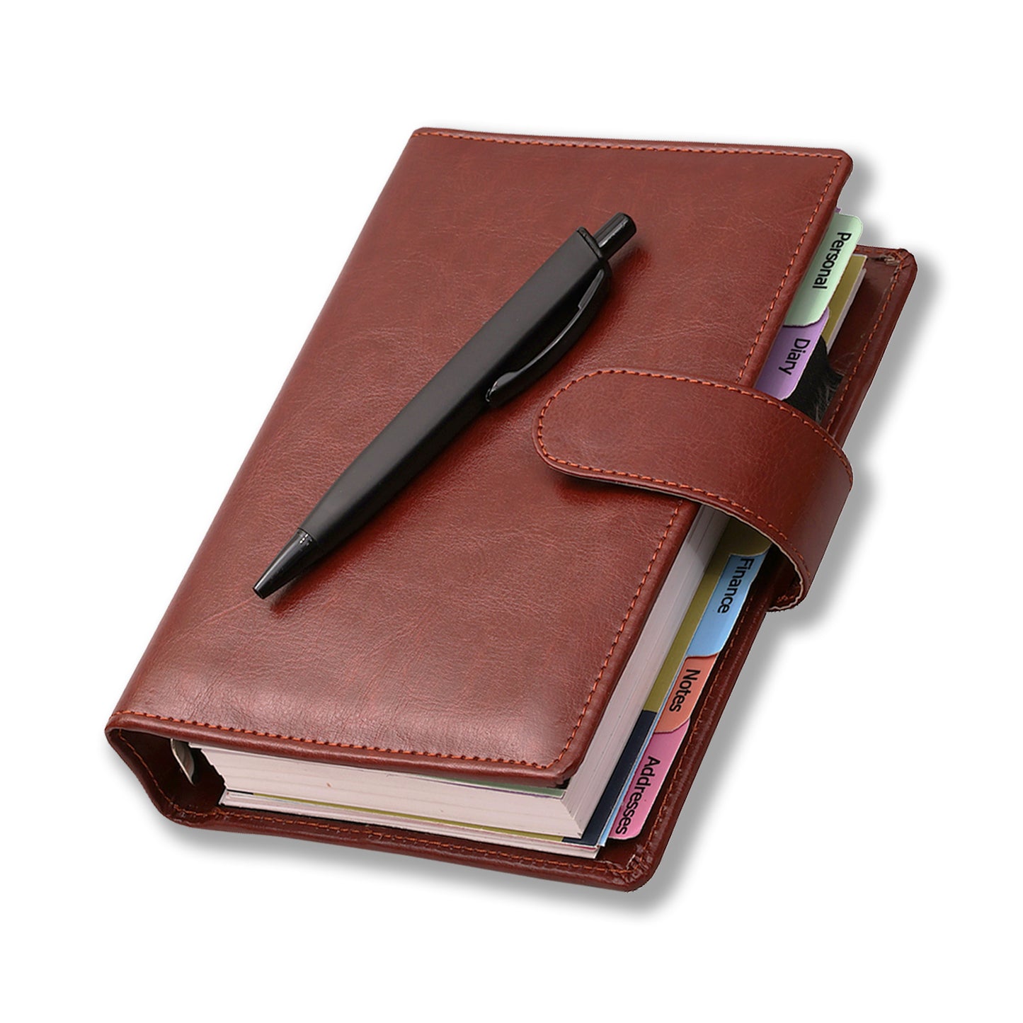 Brown Executive Faux Leather Diary 2025 for Office Going Men And Women with Pen