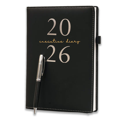 Black Diary 2026 Ruled Notebook