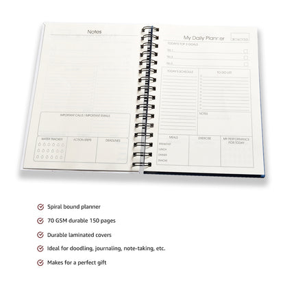 Productivity Planner | Preformance Tracked | Meal Planner A5 with 150 Pages