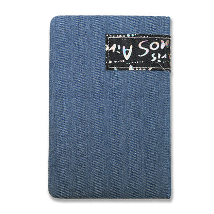 A5 Denim Diary with Front Pocket & Cute Bookmark | Hardbound Ruled Notebook 156 Pages 70 GSM Bleed Free Paper | Fabric Cover Journal for Writing, Notes | Gift for Men Women | Office Travel Diary